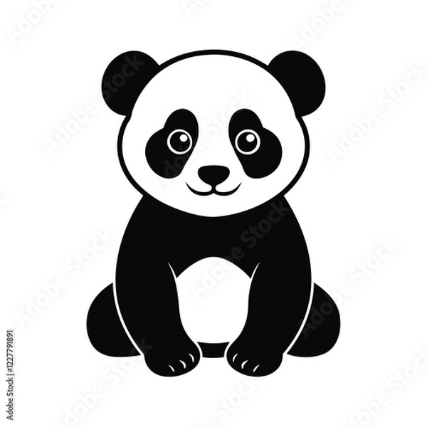 Fototapeta panda bear with bamboo