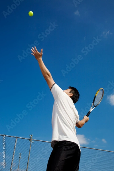 Obraz Asian playing tennis