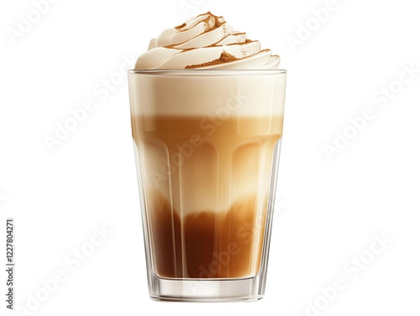 Fototapeta coffee with cream isolated on transparent background