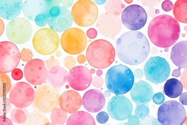Obraz watercolor colorful circles pattern wallpaper
