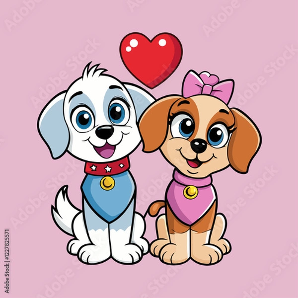 Fototapeta puppy with heart