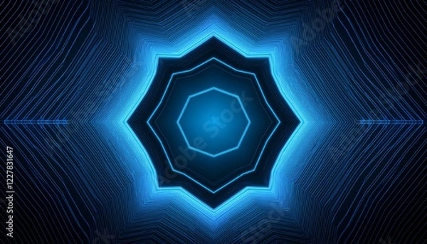 Fototapeta hexagonal background design with blue light