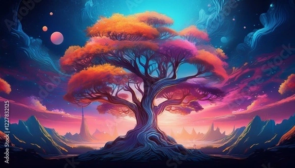 Fototapeta Desktop Background Fantasy Tree Colorful