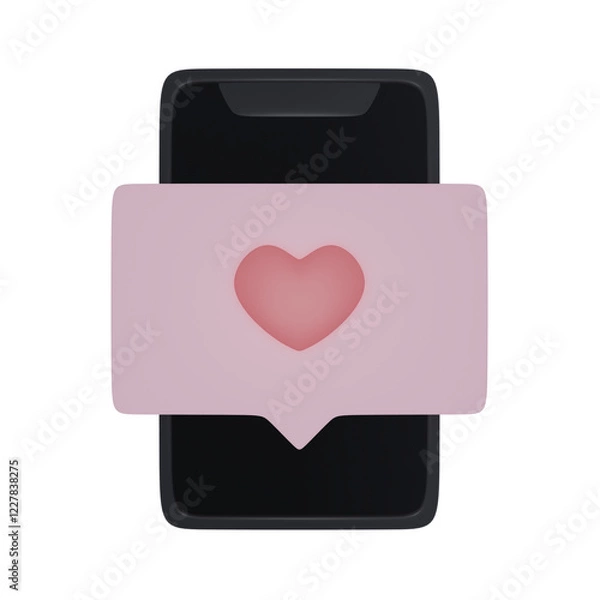 Obraz 3d Render Notification A love message