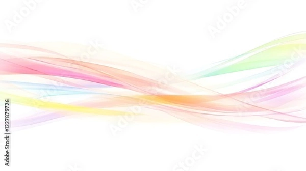 Fototapeta Abstract Pastel Waves Flowing Seamlessly Across White Background