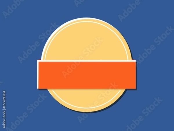 Obraz illustration of an background flat design of banners and labels on blue background. banners and labels sign.