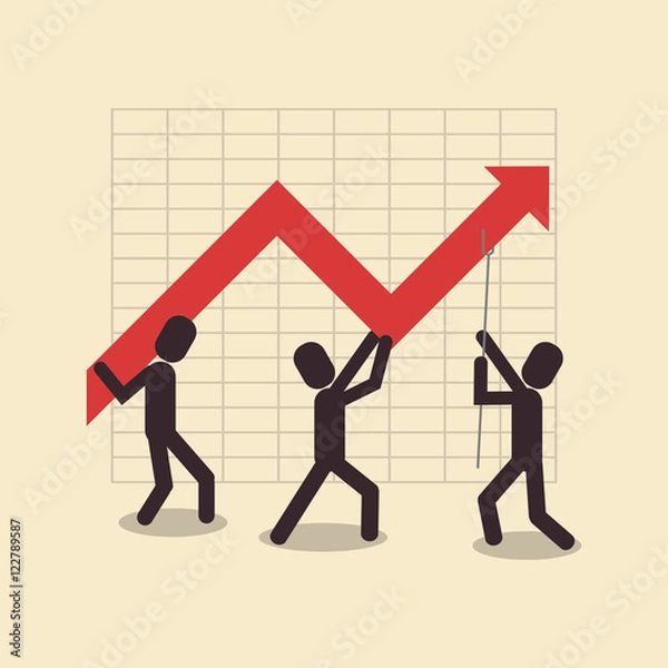 Fototapeta graph chart with economy and money related icons image vector illustration design 