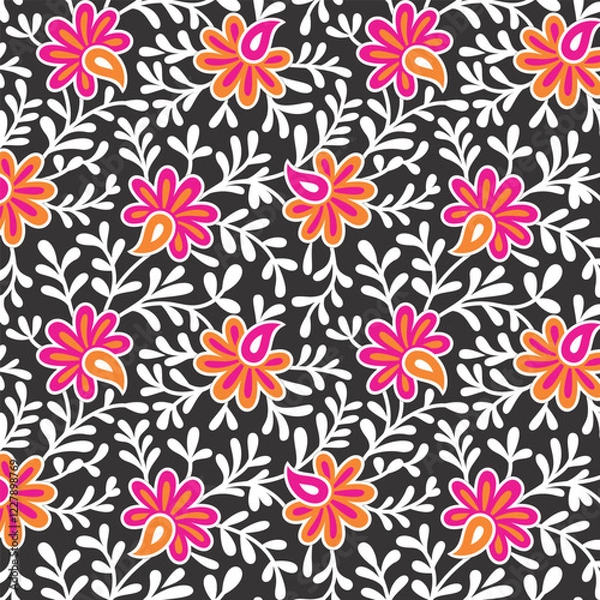 Fototapeta Beautiful Flower Design Pattern, Flower Background, Wallpaper, Fabric Print
