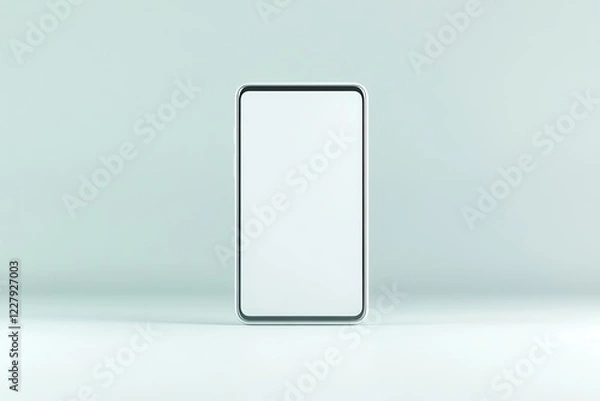 Obraz mockup blank white 3d smartphone with clean screen in minimalistic studio setting