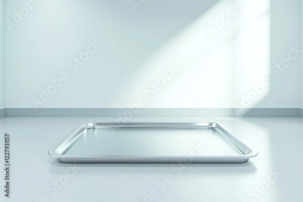Obraz high quality stock photo of neatly arranged surgical tray with precision instruments in sterile white operating room