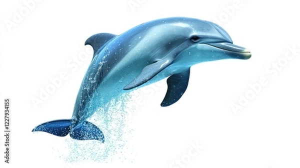 Obraz Leaping Dolphin Splash Isolated Ocean