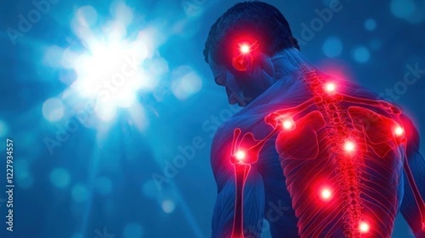 Fototapeta Anatomy of Pain: A Visual Representation of Body Ache and Joint Discomfort