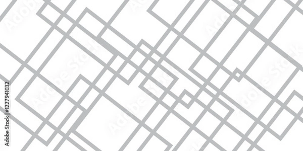 Fototapeta Abstract seamless random geometric white, gray square lines pattern on a transparent background design. abstract background with luxury geometric random chaotic lines. squares and triangle line.