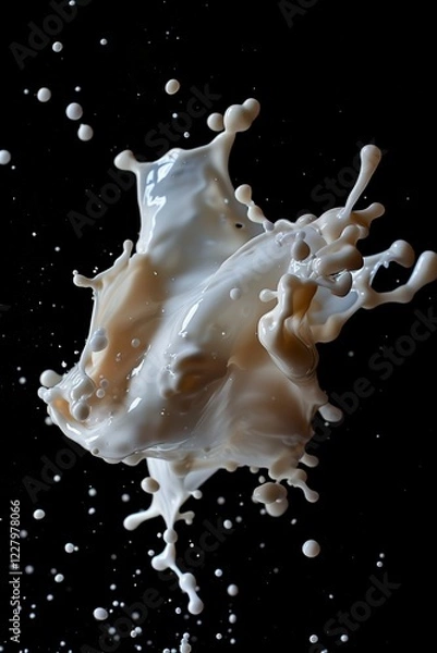 Fototapeta A Dynamic splash of milk captured in mid-air