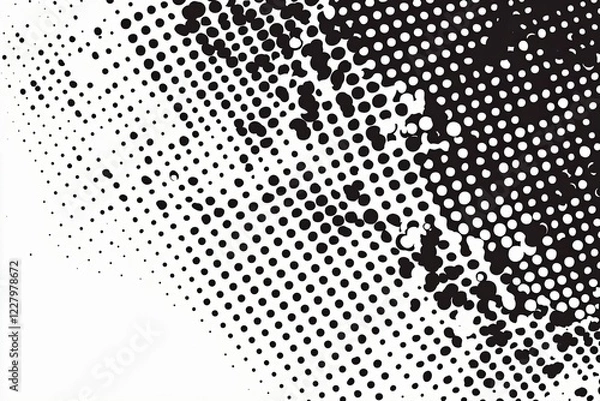 Obraz Black and white Halftone pattern background.