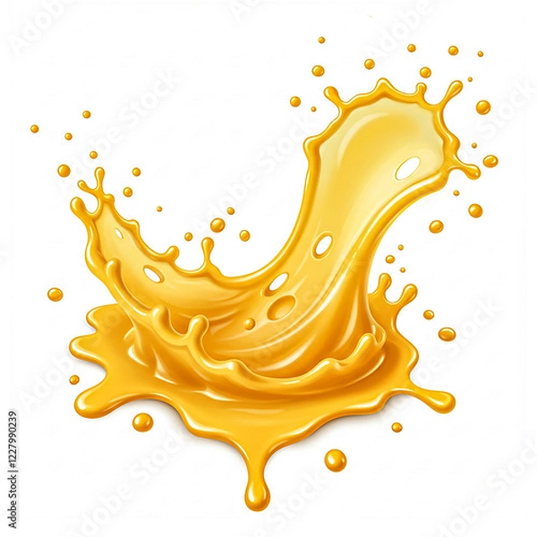 Fototapeta Cheese splash isolated on white background