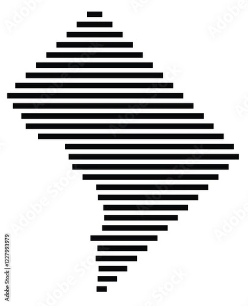 Fototapeta Symbol Map of the federal district District of Columbia (United States) showing the state with just a few black horizontal lines