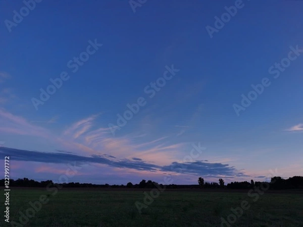 Fototapeta sunset over the field