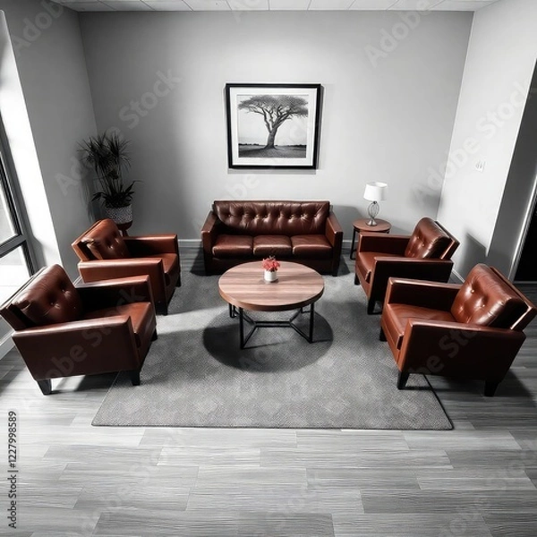Fototapeta modern living room transparent background, modern living room, interior of a room, modern living room with fireplace