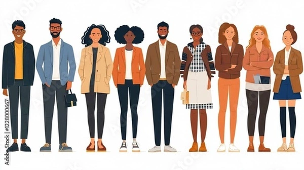 Fototapeta Diverse Business Team Silhouette Standing Together in Office Environment