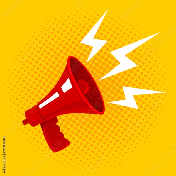 Obraz  red retro megaphone