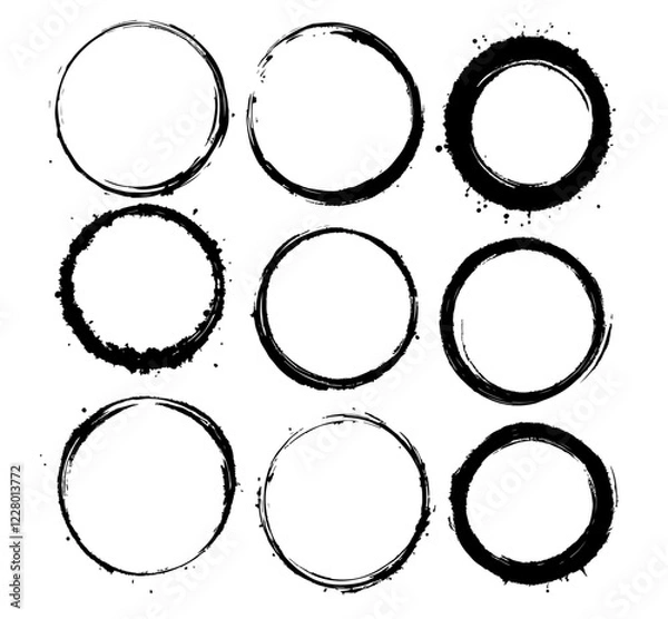 Obraz set of grunge round frames