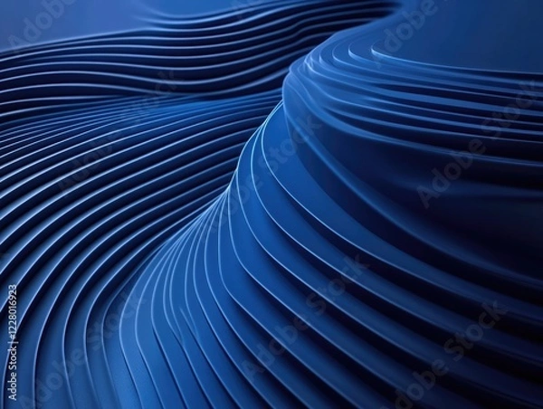 Fototapeta A smooth sculptural surface with intricate ripple and wave designs, evoking motion and fluidity.