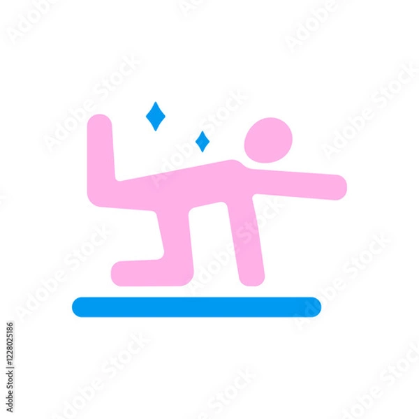 Obraz Man doing yoga vector icon