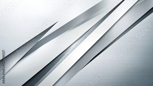 Fototapeta Minimalist abstract design with a silver and white gradient background, featuring fine metallic textures and geometric lines.