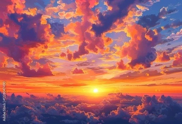 Fototapeta sunset clouds