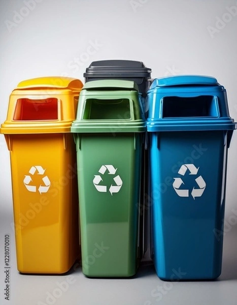 Obraz Contenederos de Basura de diferentes colores, concepto Reciclaje
