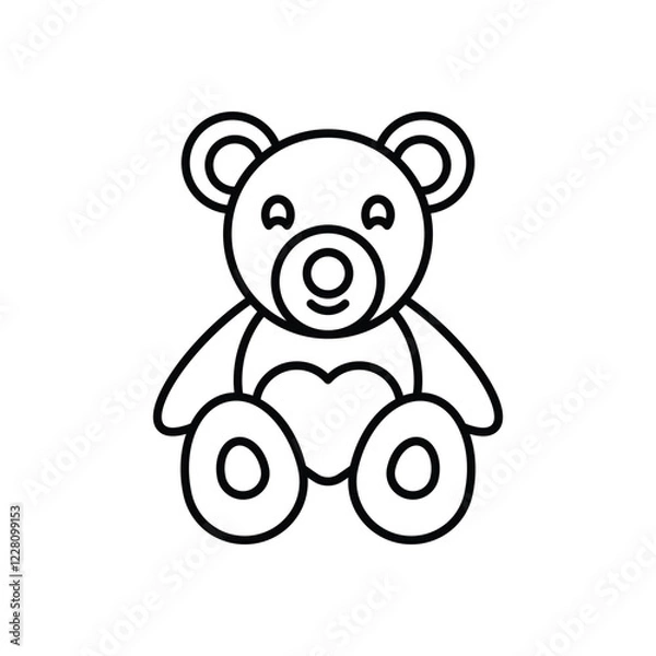 Fototapeta Teddy Bear Gift icon vector stock illustration