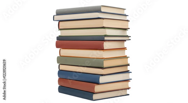 Fototapeta Stack of Books Isolated on a White Background.,.,PNG