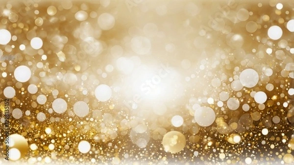 Fototapeta Golden bokeh effect glittering in a copy space.