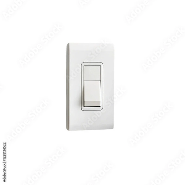 Fototapeta two light switch trun off two and one trunon on white wall