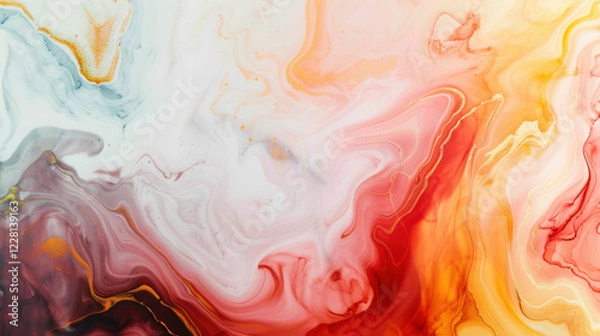 Fototapeta Black brown red burnt orange amber yellow gold white abstract background Color gradient ombre blend blur flow fluid