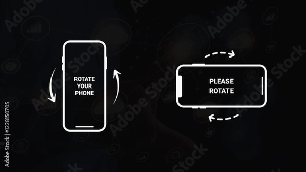 Fototapeta Phone Rotation Graphic Overlay