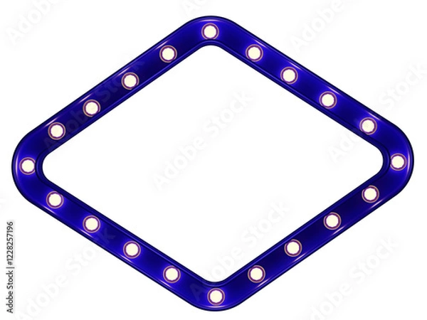 Fototapeta Blue Retro Light Frame 3d Render