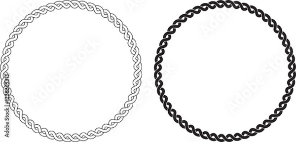 Obraz 2 braid Round frames Linear border abstract circle knot Band celtic