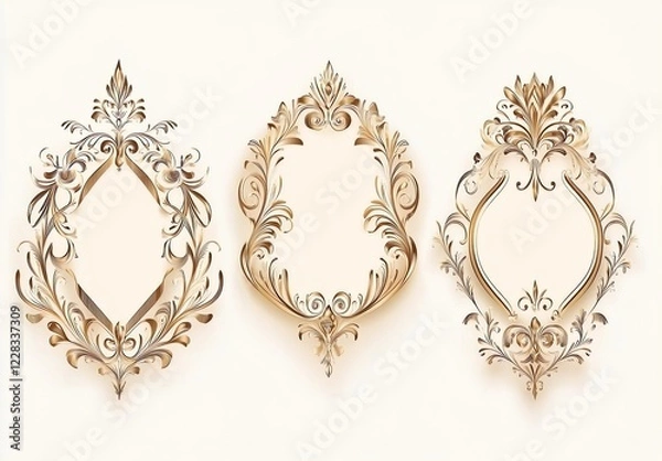 Obraz Vintage calligraphic frames. Ornate calligraph frame