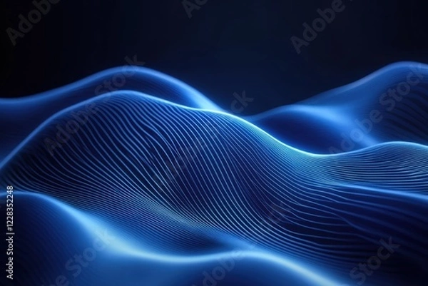 Fototapeta Modern Abstract Blue Artwork with Flowing Lines, Smooth Gradient Waves, and Minimalist Design for Creative Backdrops and Contemporary Inspirations