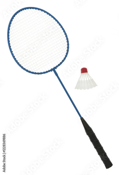 Fototapeta Badminton racket and shuttlecock 