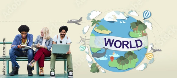 Fototapeta World Worldwide Society Global Community Connection Concept