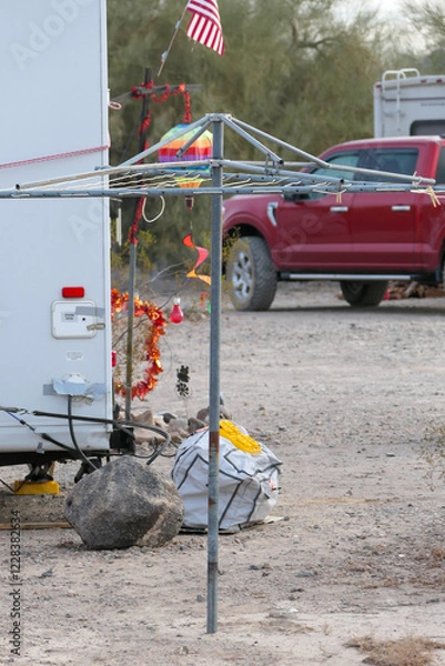 Obraz Clothesline of a desert camper