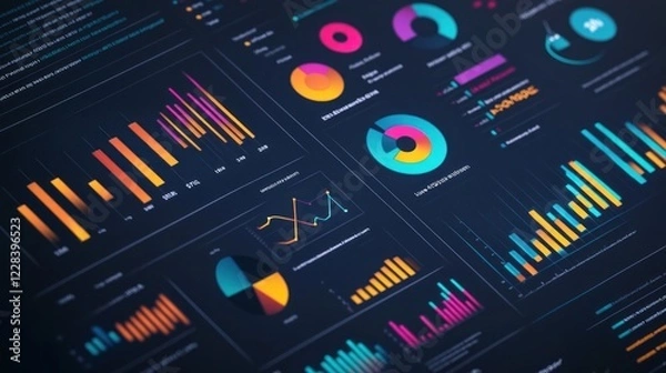 Fototapeta Data Visualization with Charts and Graphs