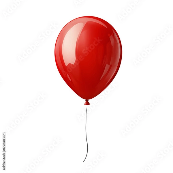 Obraz Red balloon isolated on transparent white background