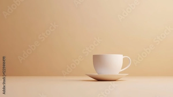 Fototapeta A blank beige wall with natural light casting gentle shadows, creating a minimalist and serene composition.