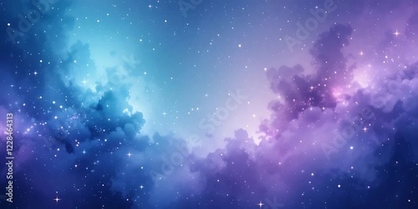 Fototapeta Celestial Cloudscape A Night Sky Of Stars And Nebulae