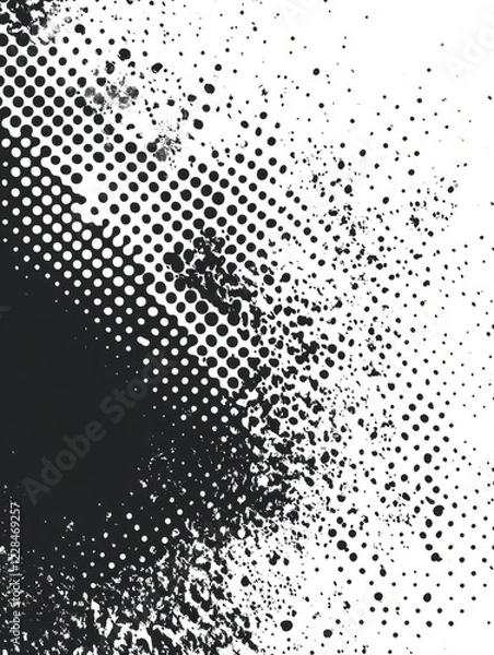 Obraz Halftone background with speckled texture in monochrome style vector illustration