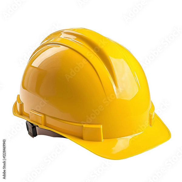 Obraz A yellow construction helmet, cut out. Isolated on transparent or white background